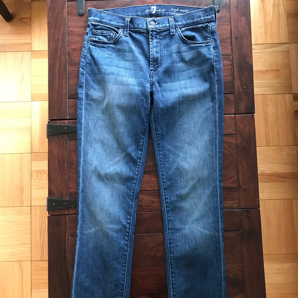 7 for all mankind dark blue jeans EUC.